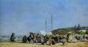 尤金 佈丹 Trouville, Beach Scene